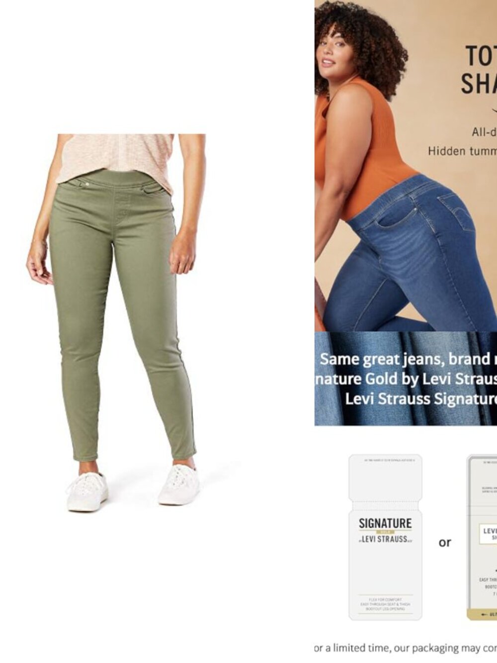 Pull-On Skinny Jeans with Tummy-Slimming Panel Mid-Rise High Stretch
